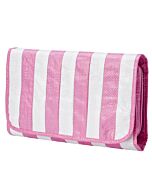 Recycling hanging toiletry bag pink/white