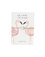 Freundschaftskarte mit Armband, Flamingo