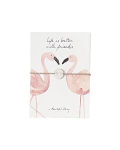 Freundschaftskarte mit Armband, Flamingo